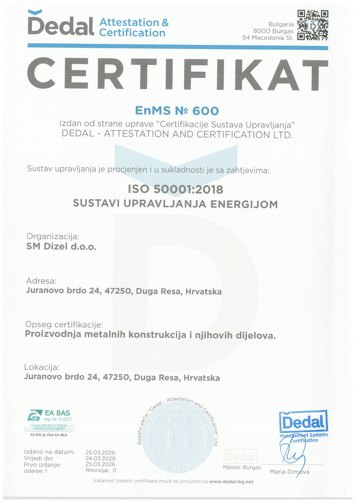 2.2. certificate 50001 2018 hr sm dizel page 0001 2.2. certificate 50001 2018 hr sm dizel page 0001